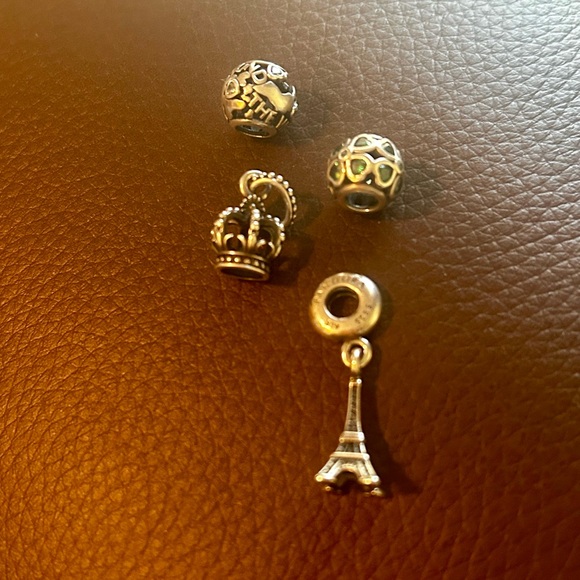 Pandora Jewelry - Authentic Pandora Set of 4 Silver Charms stamped S 925 Ale placed in 1 box & bag